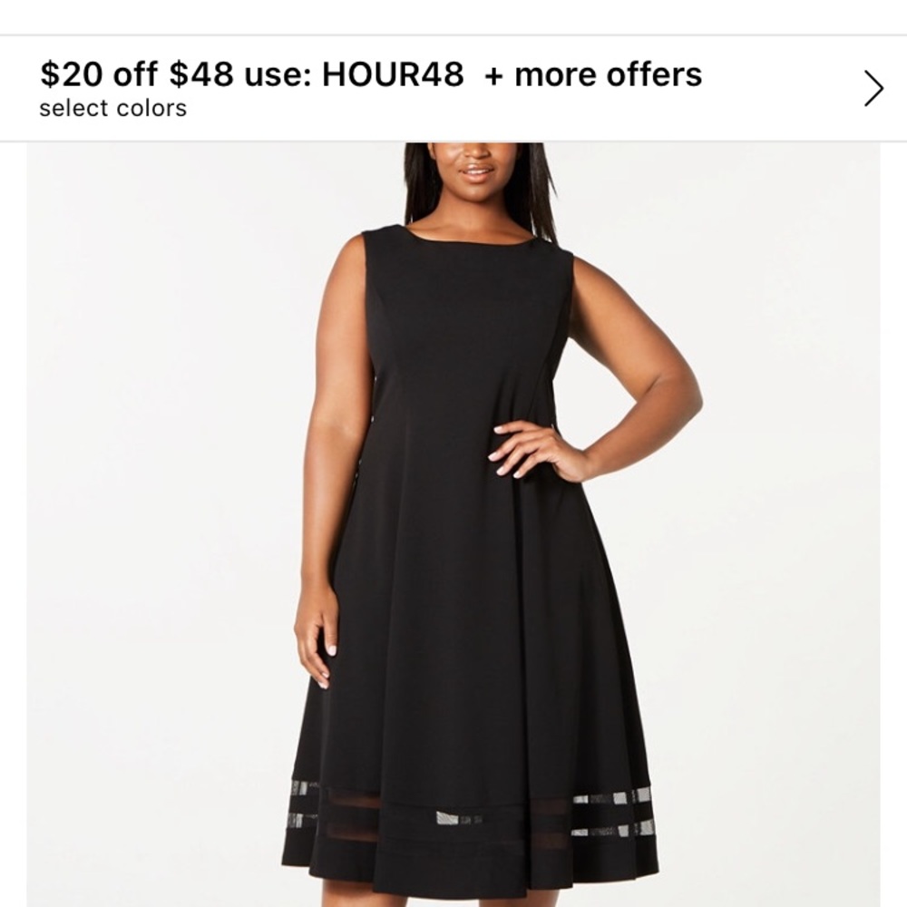 Calvin Klein Plus Size Illusion Hem Midi Dress